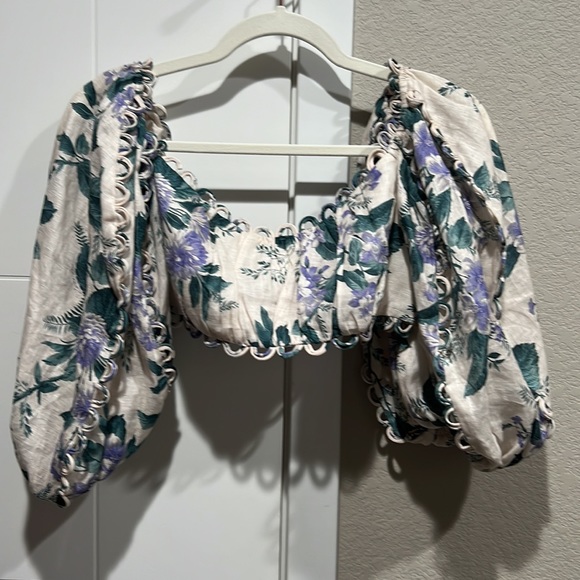 Zimmermann Exclusive Mytheresa – Cassia floral linen crop top - Picture 5 of 12